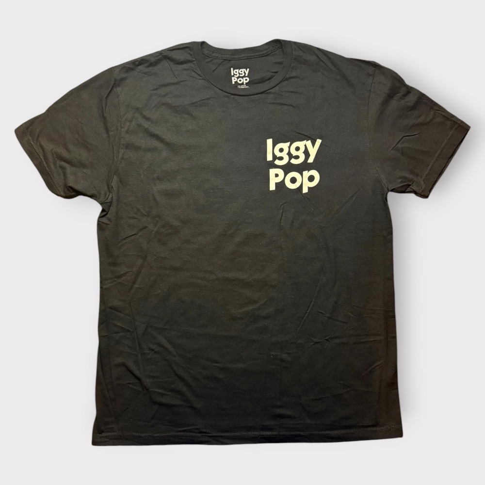 Iggy Pop Mens Graphic T-Shirt Black Large Rock Band Concert Tee‎ Made in USA